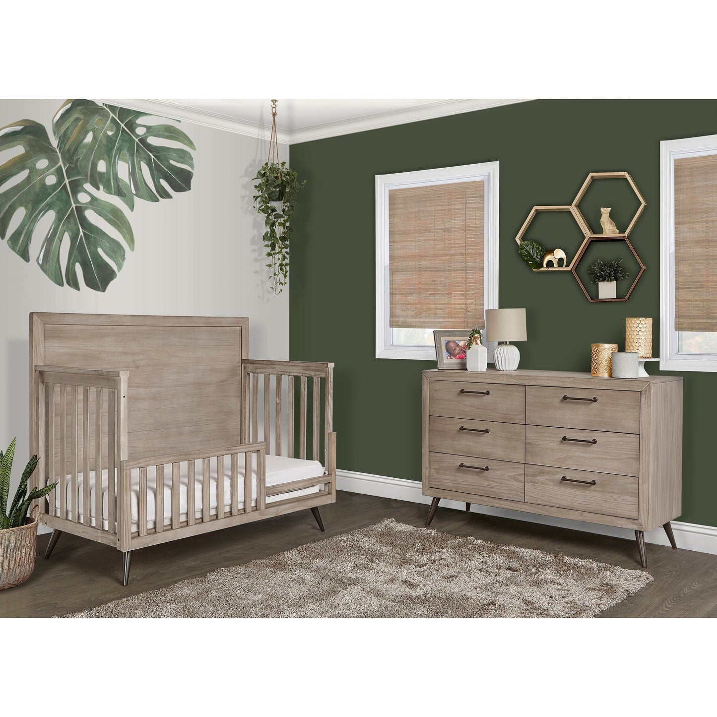 Mid-Century Modern Convertible Crib