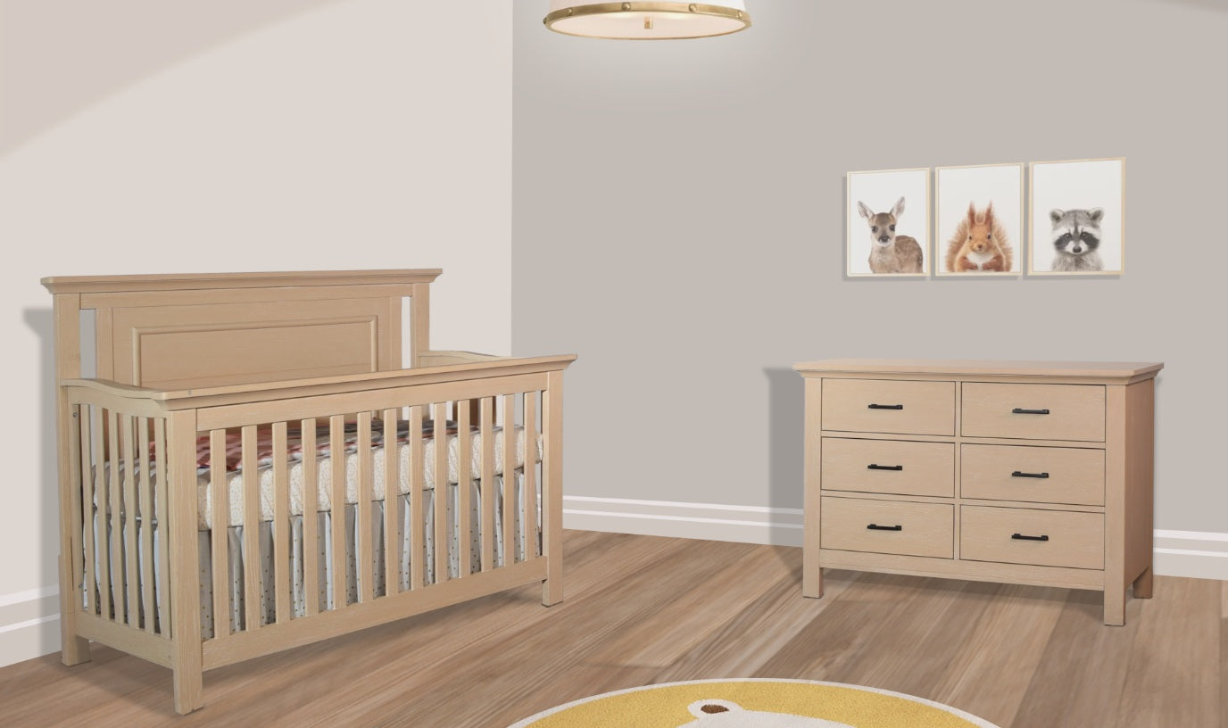 Como Flat Convertible Crib + Dresser Bundle
