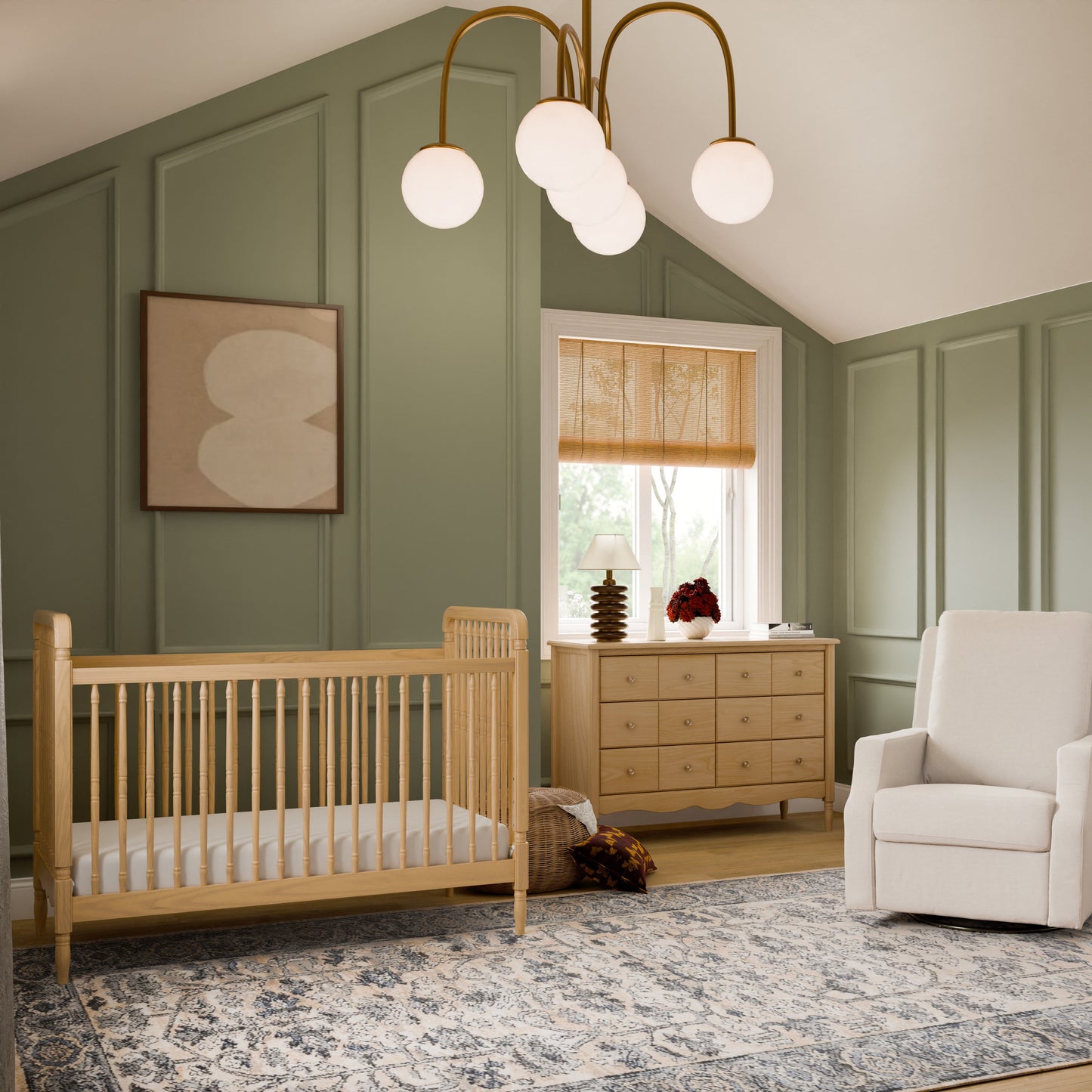 M7101HY,Liberty 3-in-1 Convertible Spindle Crib w/Toddler Bed Conversion Kit in Honey