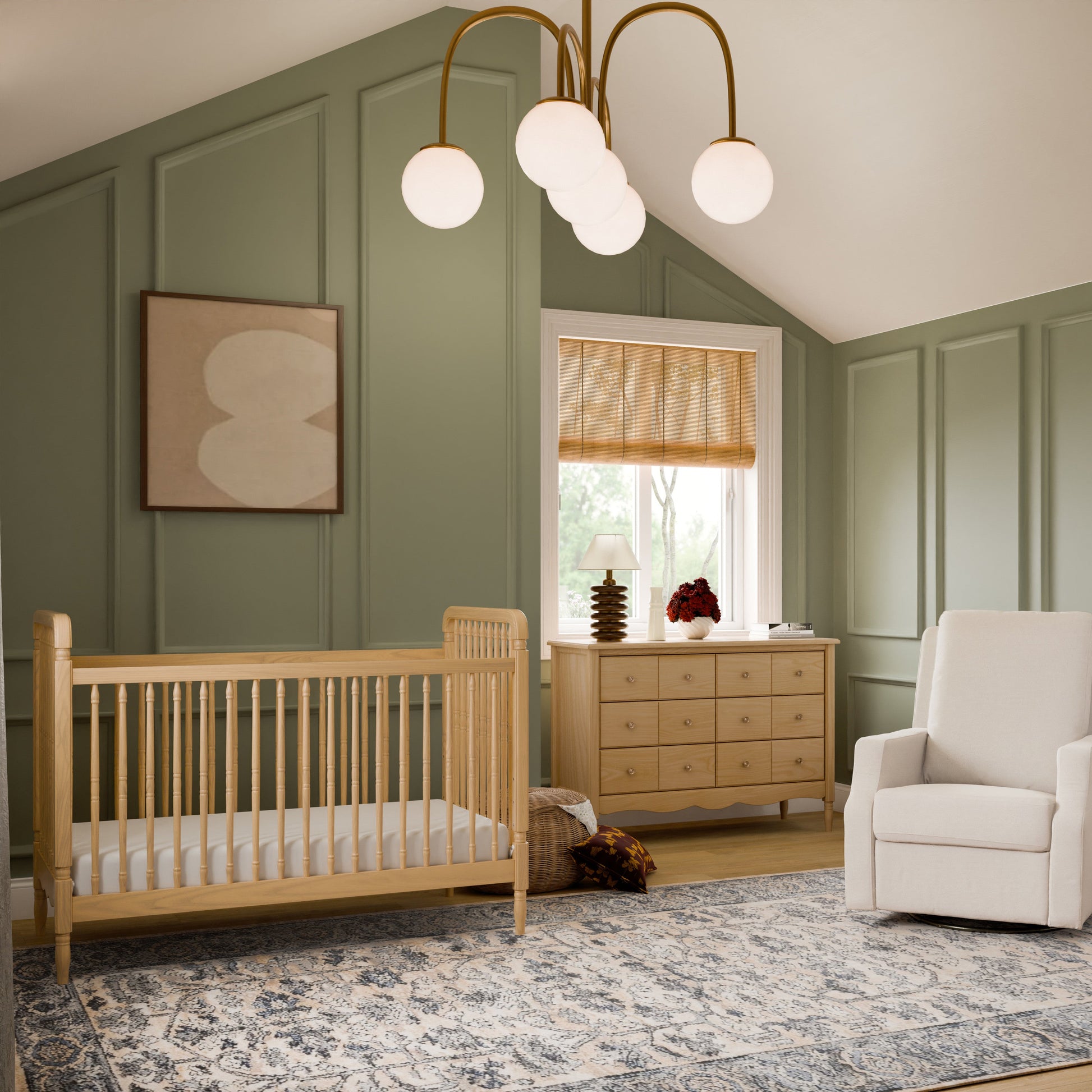 M7101HY,Liberty 3-in-1 Convertible Spindle Crib w/Toddler Bed Conversion Kit in Honey