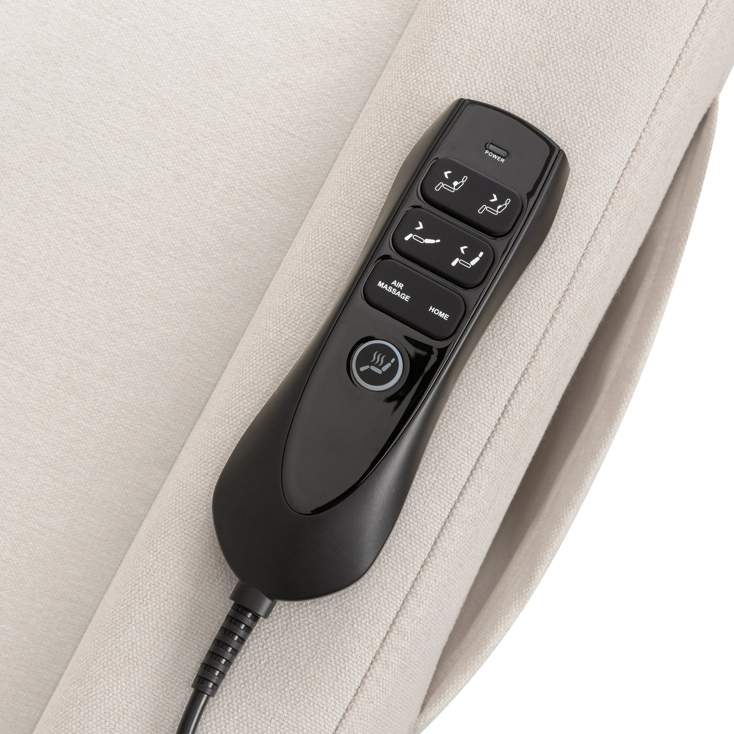 M11283PCMEW,Kiwi Deluxe Power Glider Recliner w/Heat&Massage in Performance Cream Eco-Weave