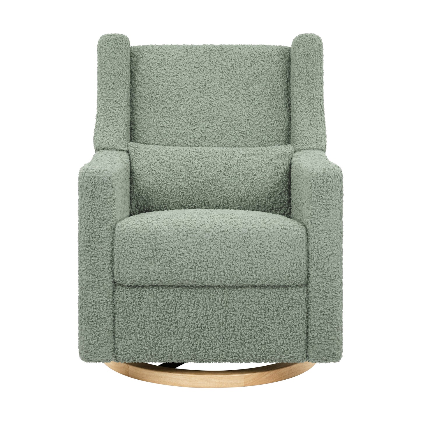 M11288STLB,Kiwi Glider Recliner w/ Electronic Control and USB in Sage Teddy Loop w/ Light Wood Base
