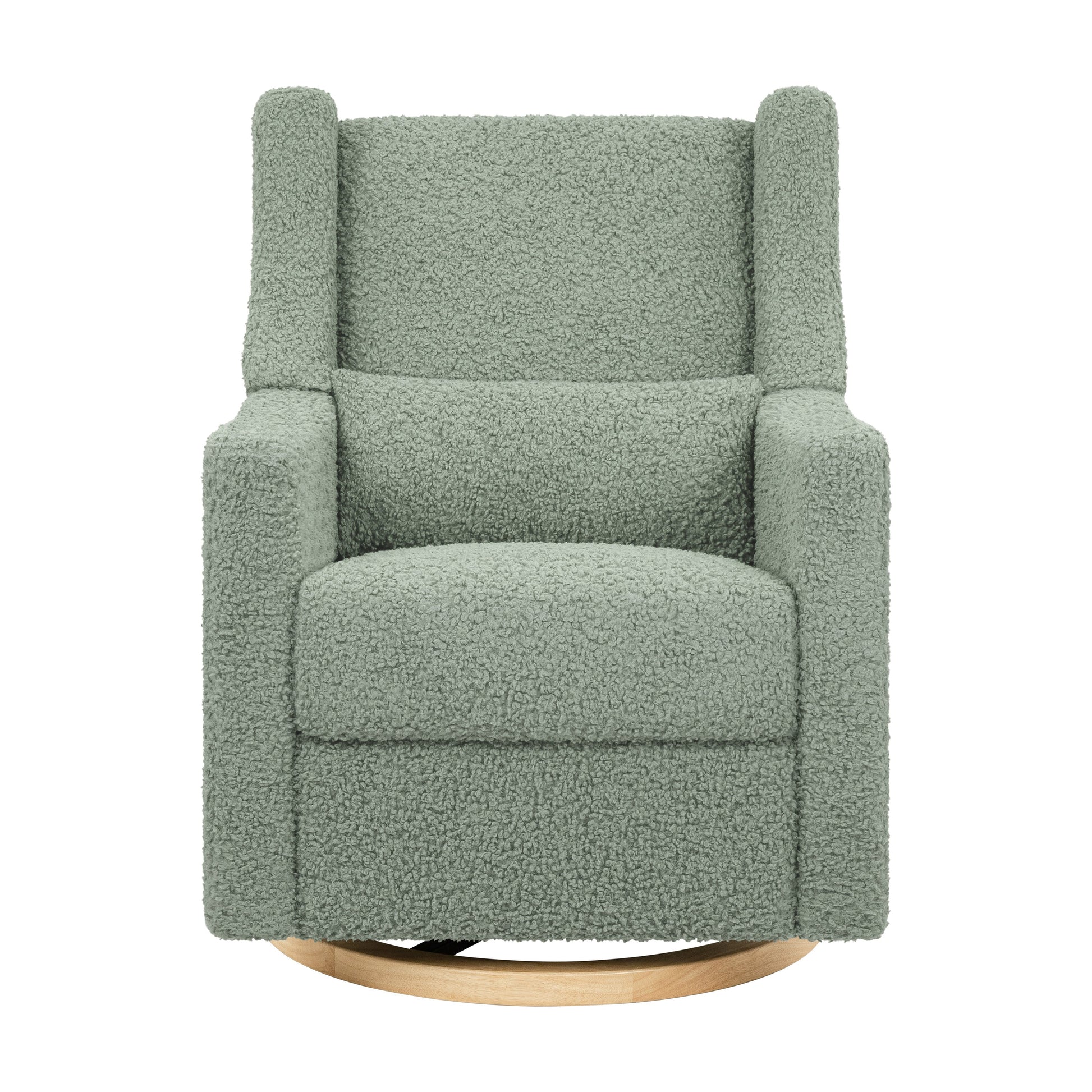 M11288STLB,Kiwi Glider Recliner w/ Electronic Control and USB in Sage Teddy Loop w/ Light Wood Base