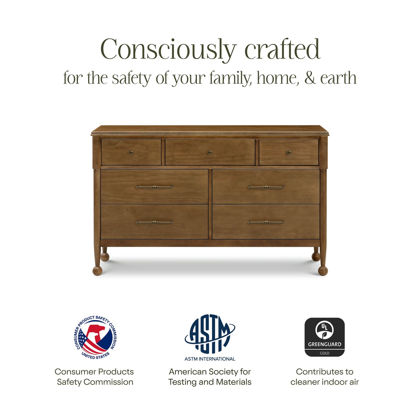 M31416NL,Alouette 7-Drawer Assembled Dresser in Natural Walnut