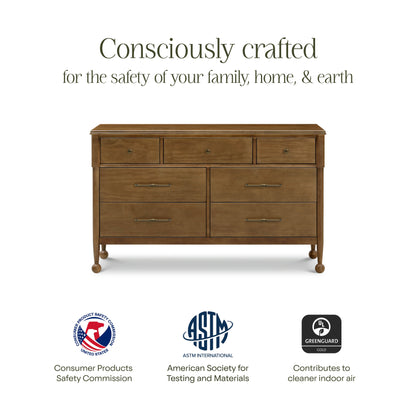 M31416NL,Alouette 7-Drawer Assembled Dresser in Natural Walnut