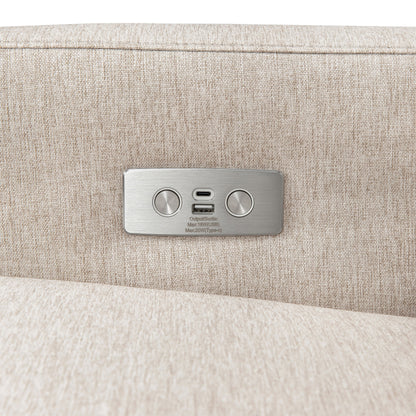 M23085PBEW,Sigi Glider Recliner w/ Electronic Control and USB in Performance Beach Eco-Weave
