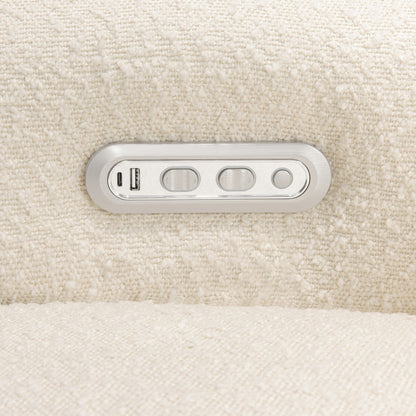 M17186PWB,Willa Plus Power Glider Recliner w/ Power Headrest in Performance Ivory Boucle