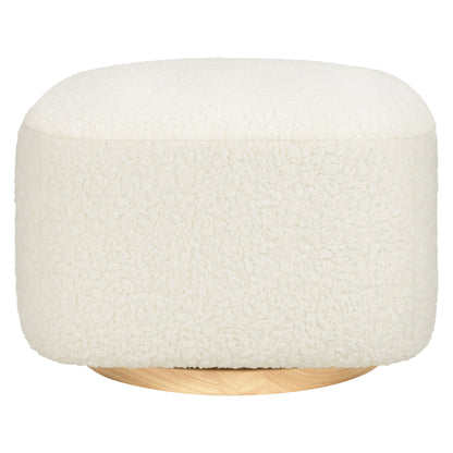 M26385CMSGLB,Kiwi Gliding Ottoman in Cream Shearling with Light Wood Base