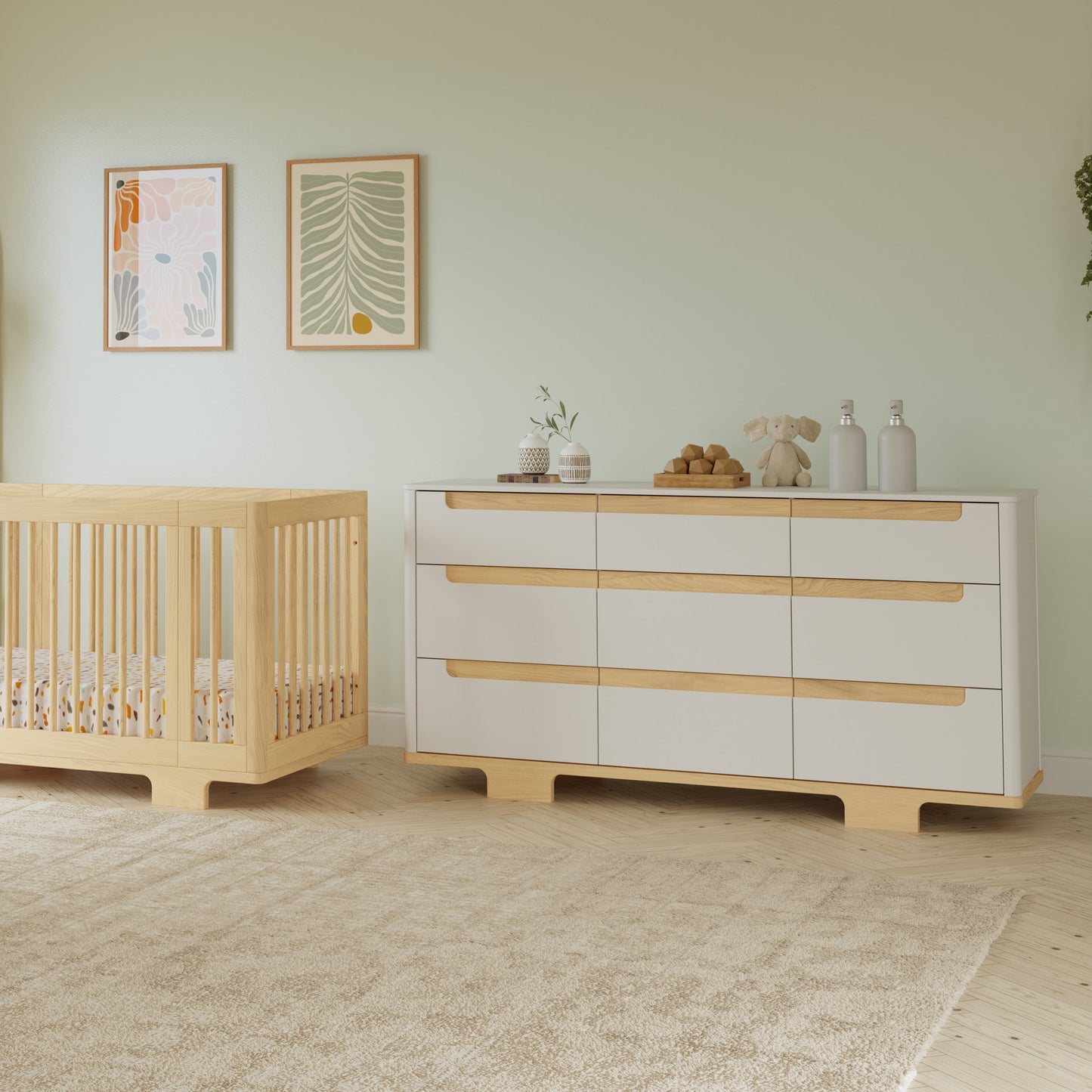 M23428WN,Yuzu 9-Drawer Dresser  Assembled in White/Natural
