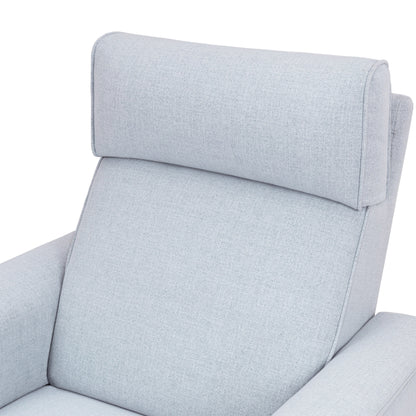 M17183PCET,Willa Deluxe Power Glider Recliner w/Heat&Massage in Performance Blue Chambray Eco-Twill