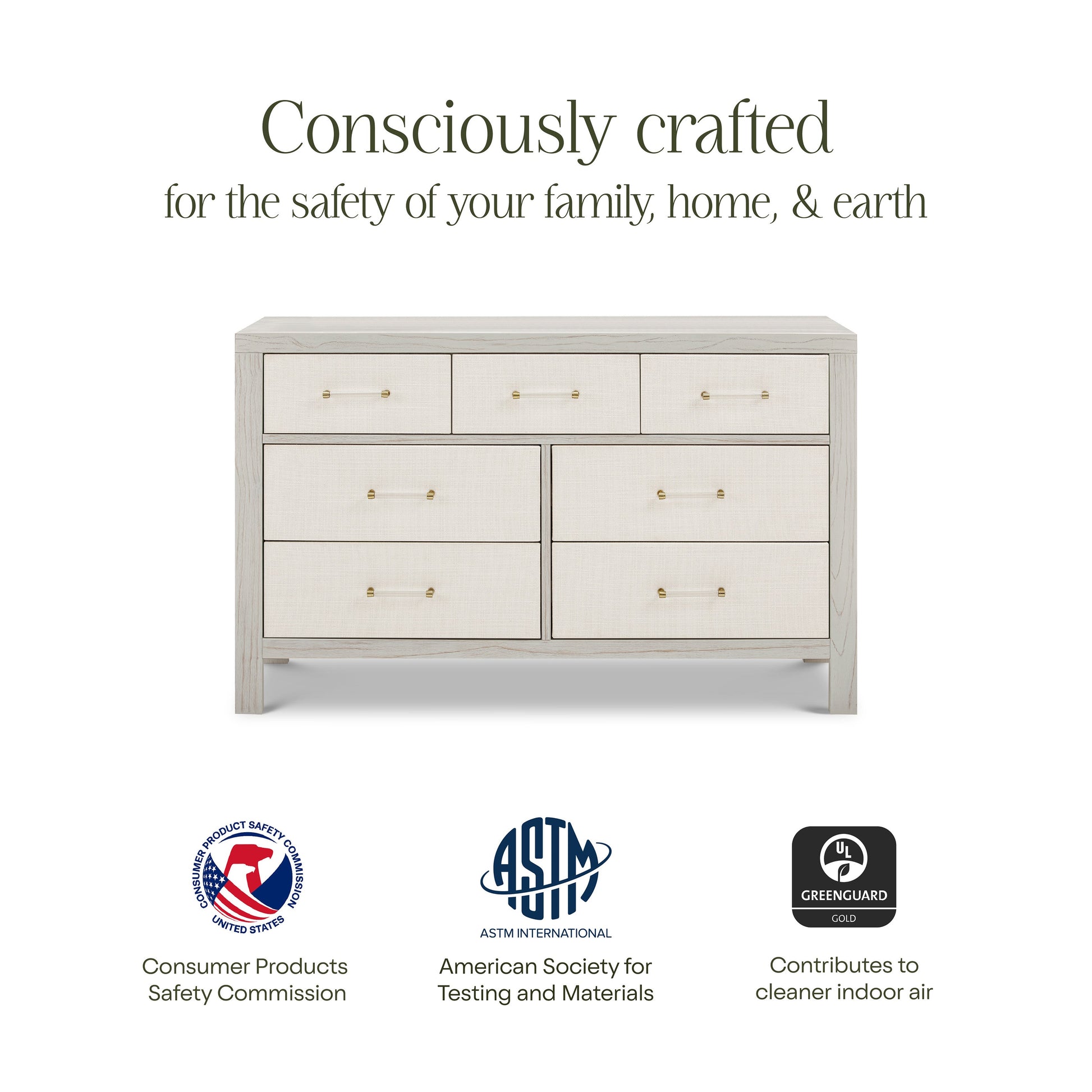 M24816WDFPEW,Eloise 7-Drawer Assembled Dresser in White Driftwood and Performance Pearl Eco-Weave