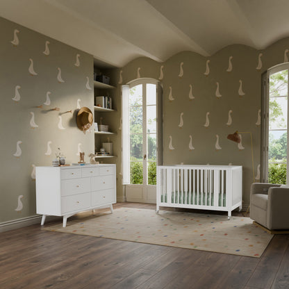 M30880W,Rolli 9-in-1 Convertible All-Stages?? Crib w/ Bassinet & Toddler Bed Kits in White