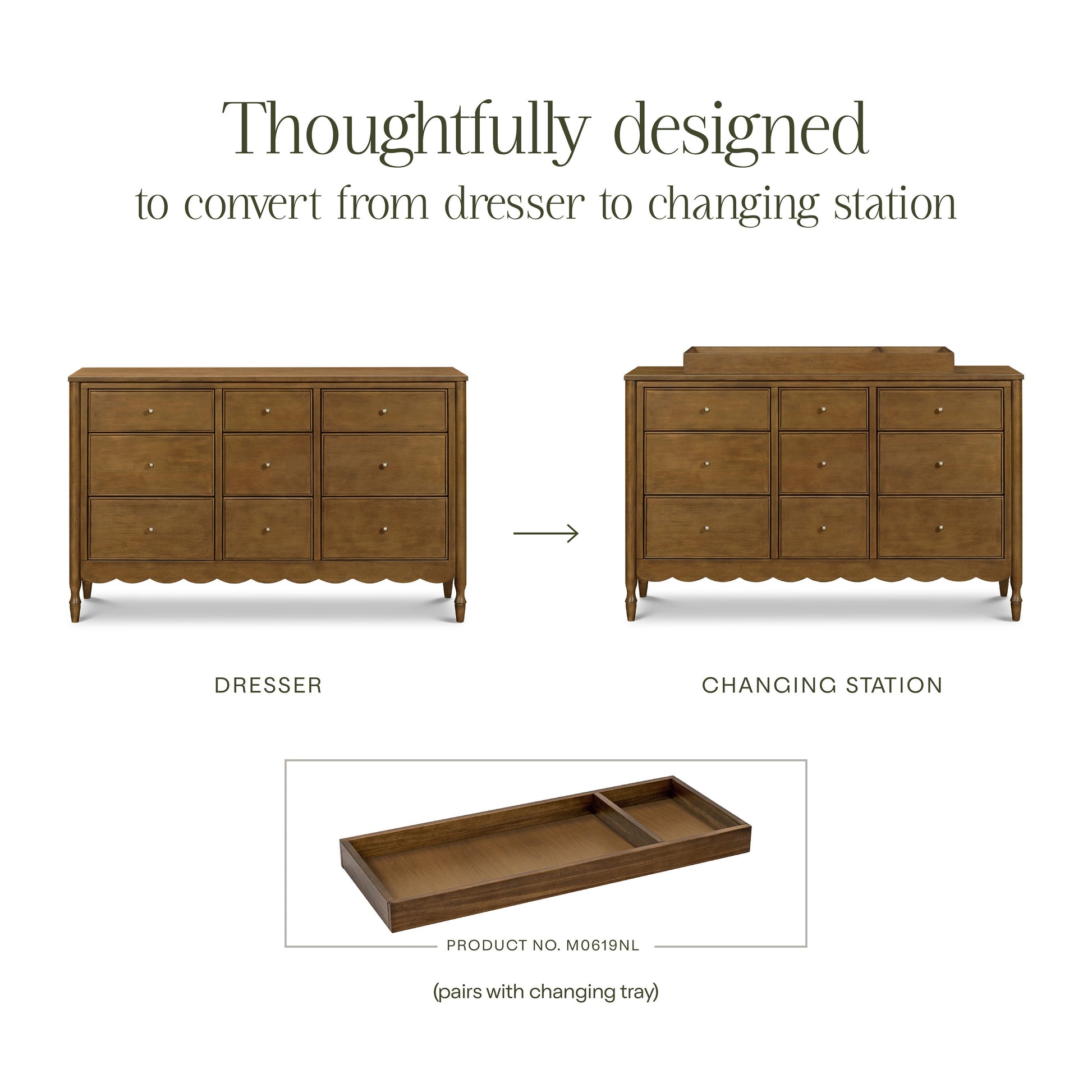 M32328NL,Ambrosia 9-Drawer Assembled Dresser in Natural Walnut