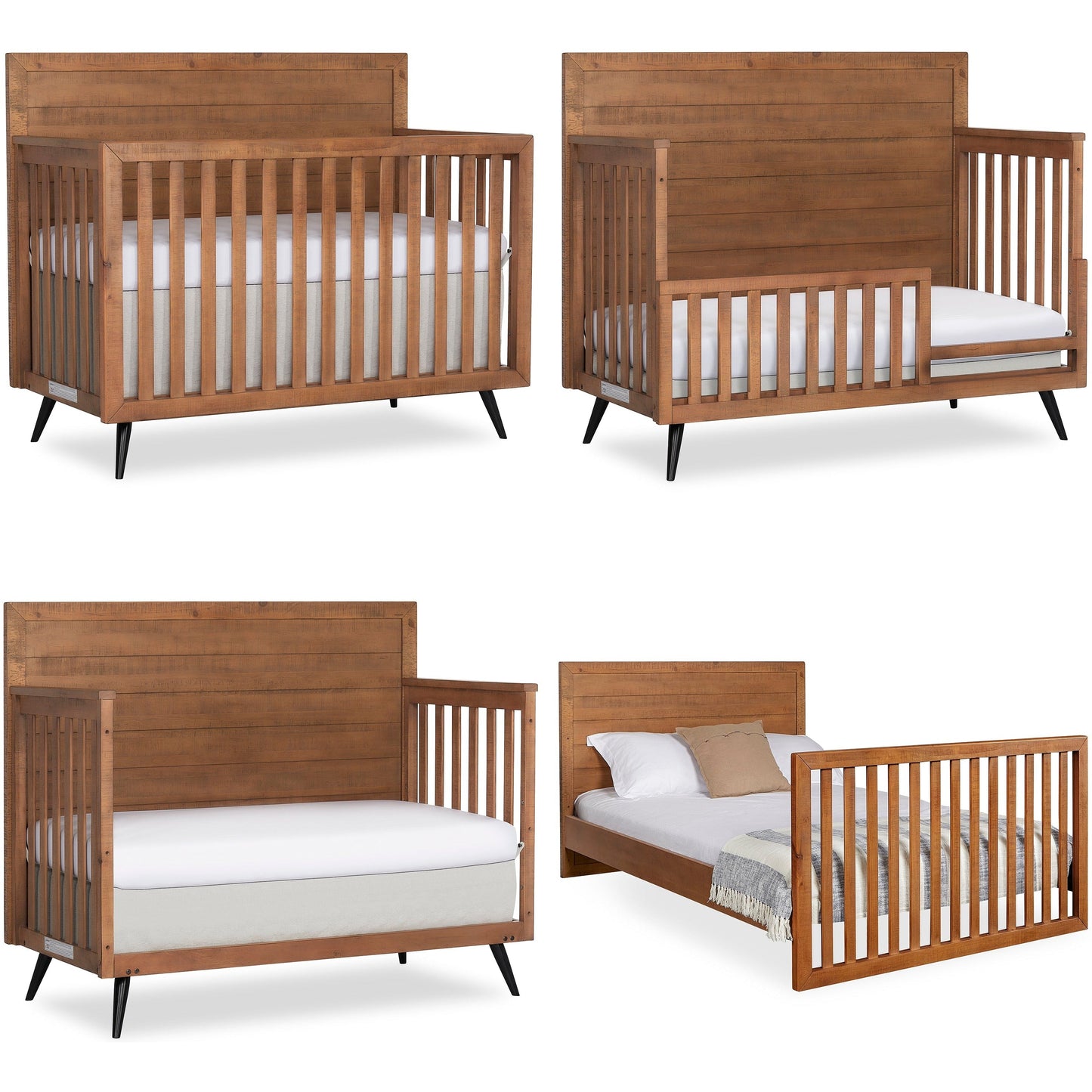 Mid-Century Modern Convertible Crib