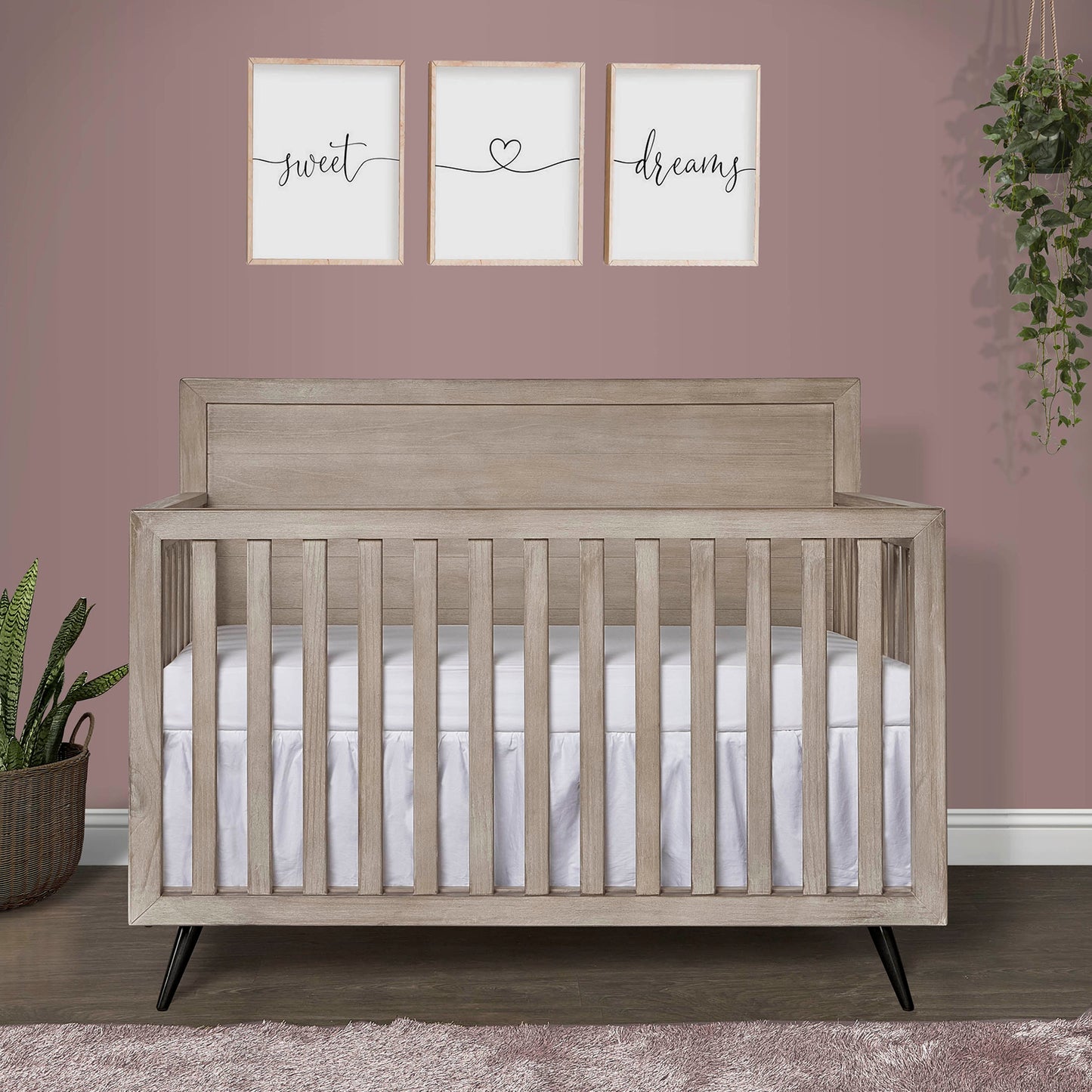 Mid-Century Modern Convertible Crib