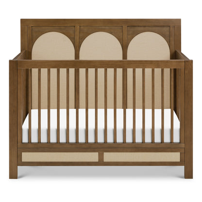 M24801NLPSEW,Eloise 4-in-1 Convertible Crib in Natural Walnut & Performance Sand Eco-Weave