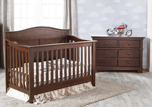 Torino Napoli Curved Convertible Crib + Dresser Bundle