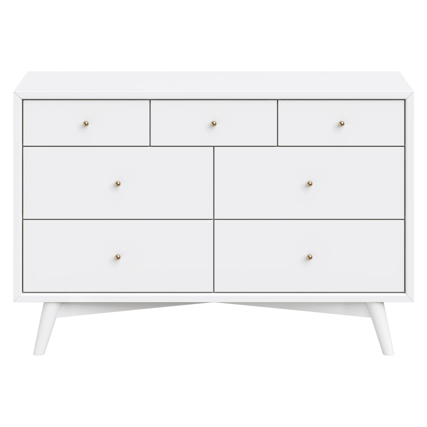 M15916W,Palma 7-Drawer Double Dresser  Assembled in White