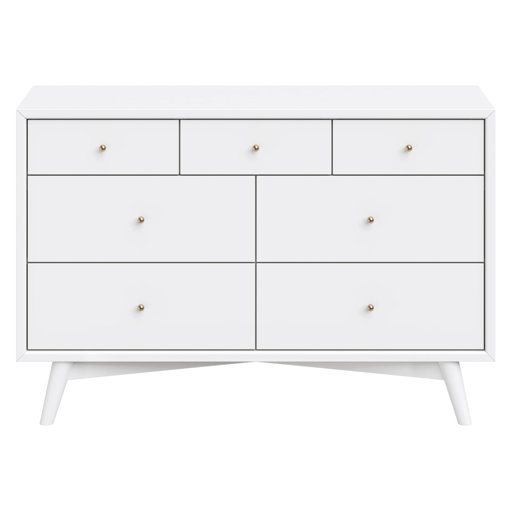 M15916W,Palma 7-Drawer Double Dresser  Assembled in White