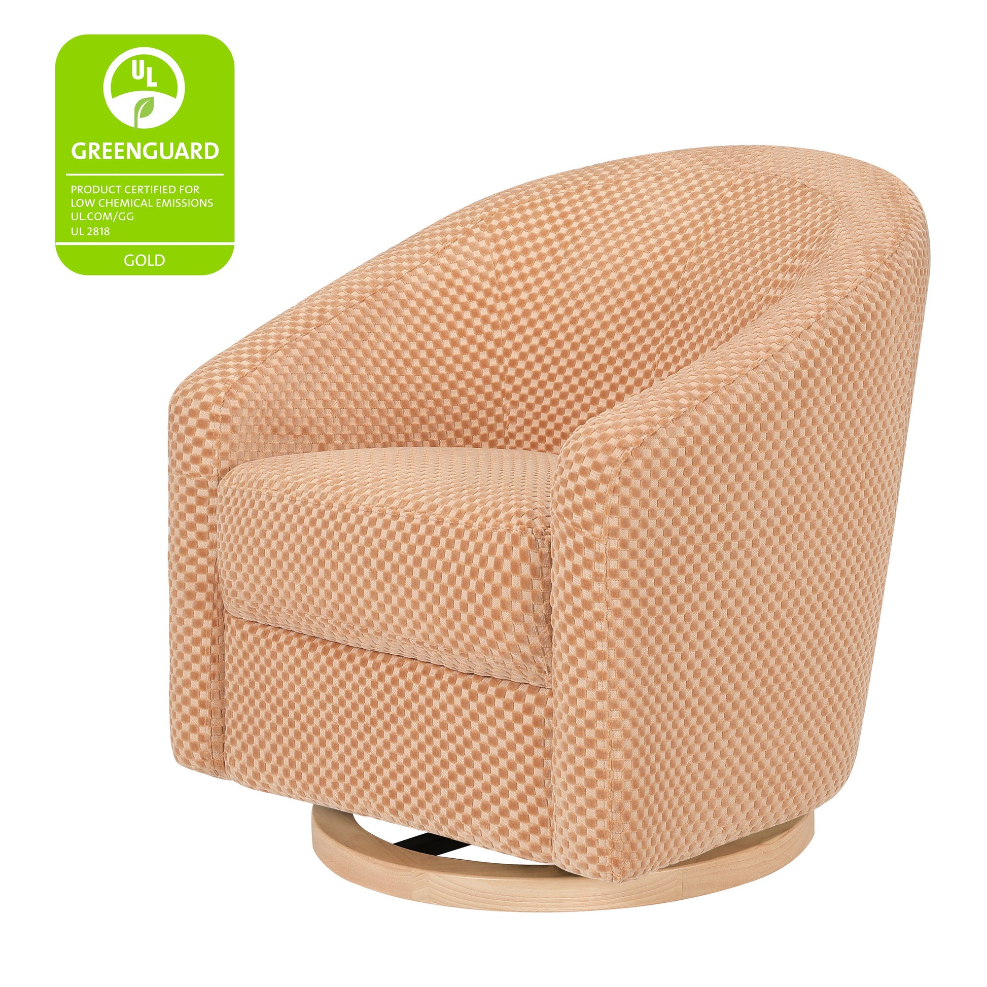 M5887CVCL,Madison Swivel Glider in Canyon Velvet Checker w/ Light Wood Base