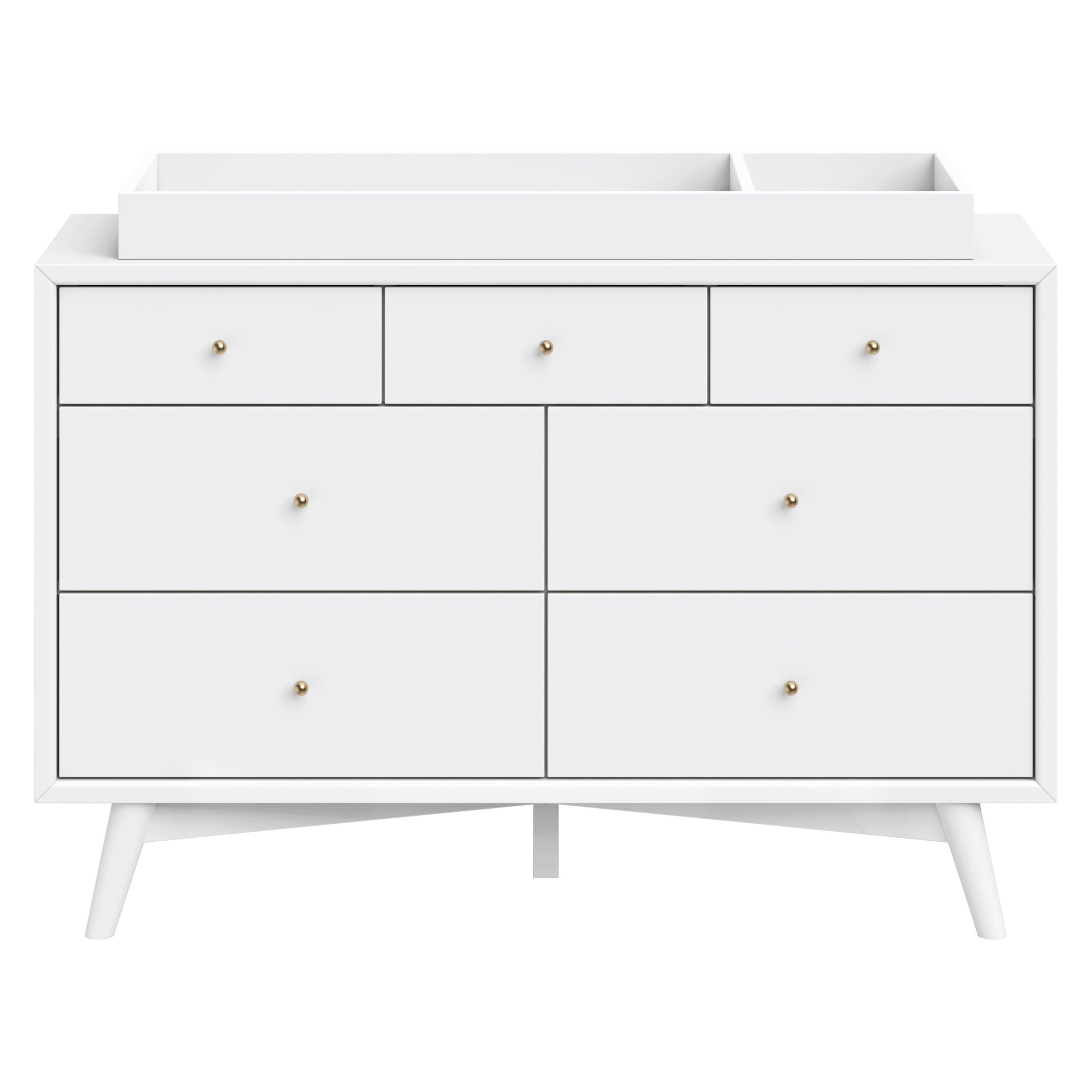 M15916W,Palma 7-Drawer Double Dresser  Assembled in White