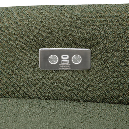 M11288OBLB,Kiwi Glider Recliner w/ Electronic Control and USB in Olive Boucle w/Light Wood Base
