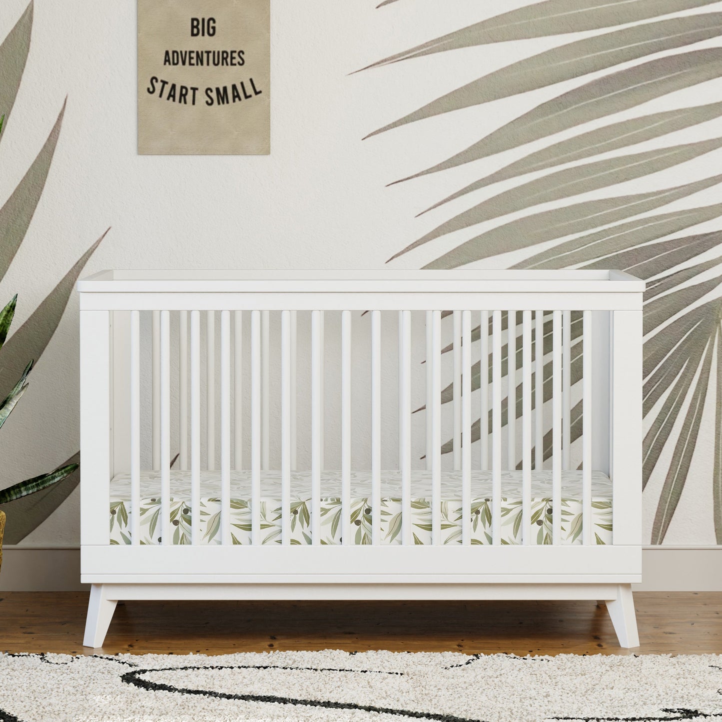 M5801W,Scoot 3-in-1 Convertible Crib w/Toddler Bed Conversion Kit in White
