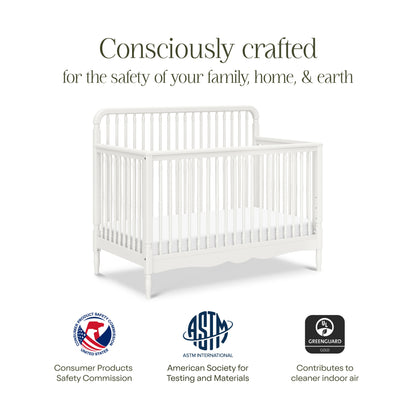 M7141RW,Liberty 4-in-1 Convertible Spindle Crib in Warm White