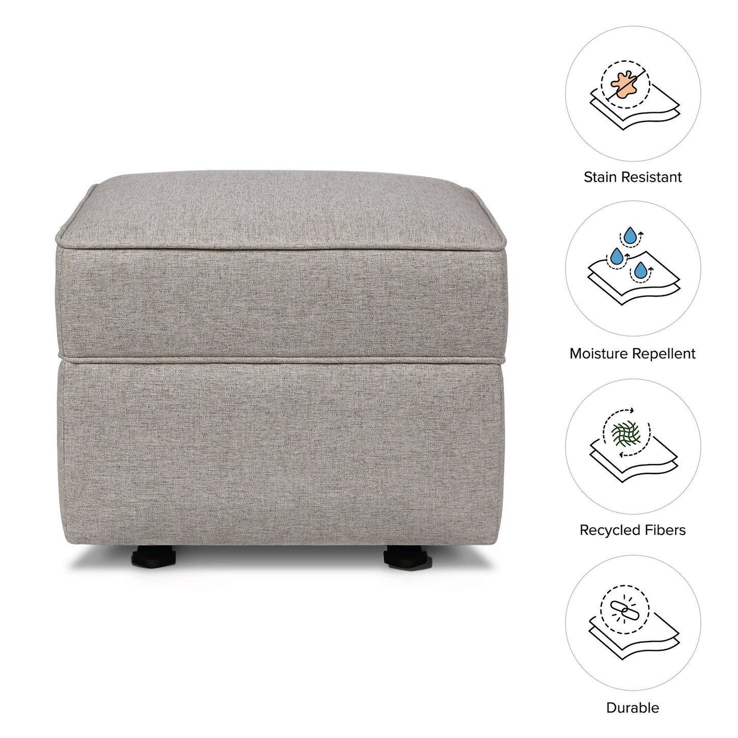 M17285PGEW,Willa/Alden Gliding Ottoman in Performance Grey Eco-Weave