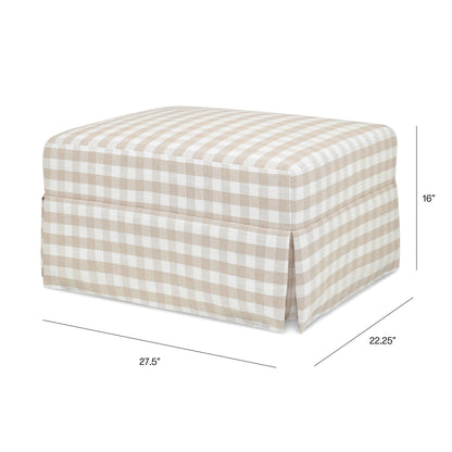 M21785TGH,Crawford Gliding Ottoman in Tan Gingham