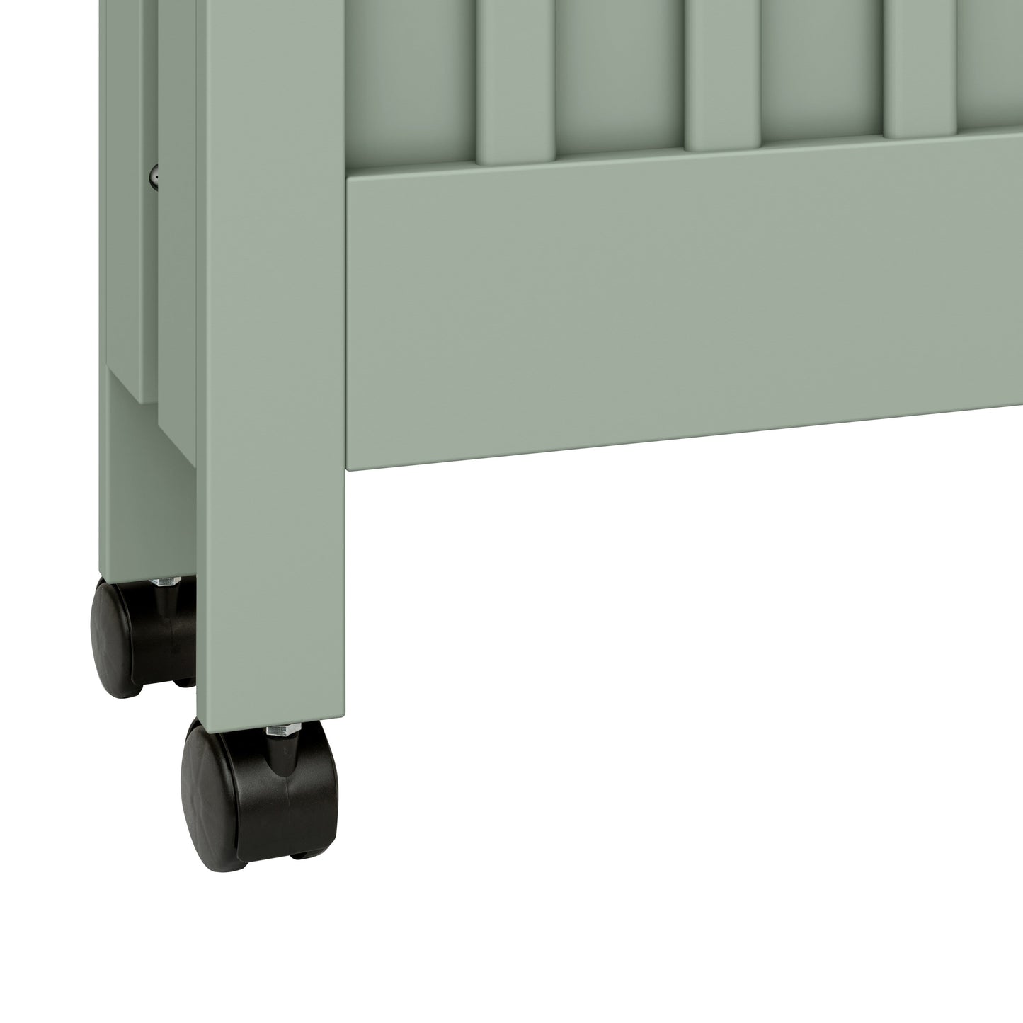M6601LS,Maki Full Size Folding Crib w/ Toddler Bed Conversion Kit in Light Sage