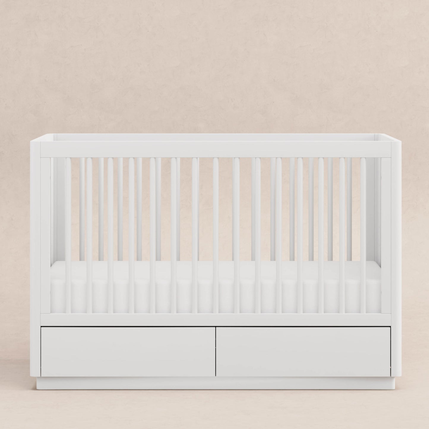 M21601W,Bento 3-in-1 Convertible Storage Crib w/Toddler Bed Conversion Kit in White