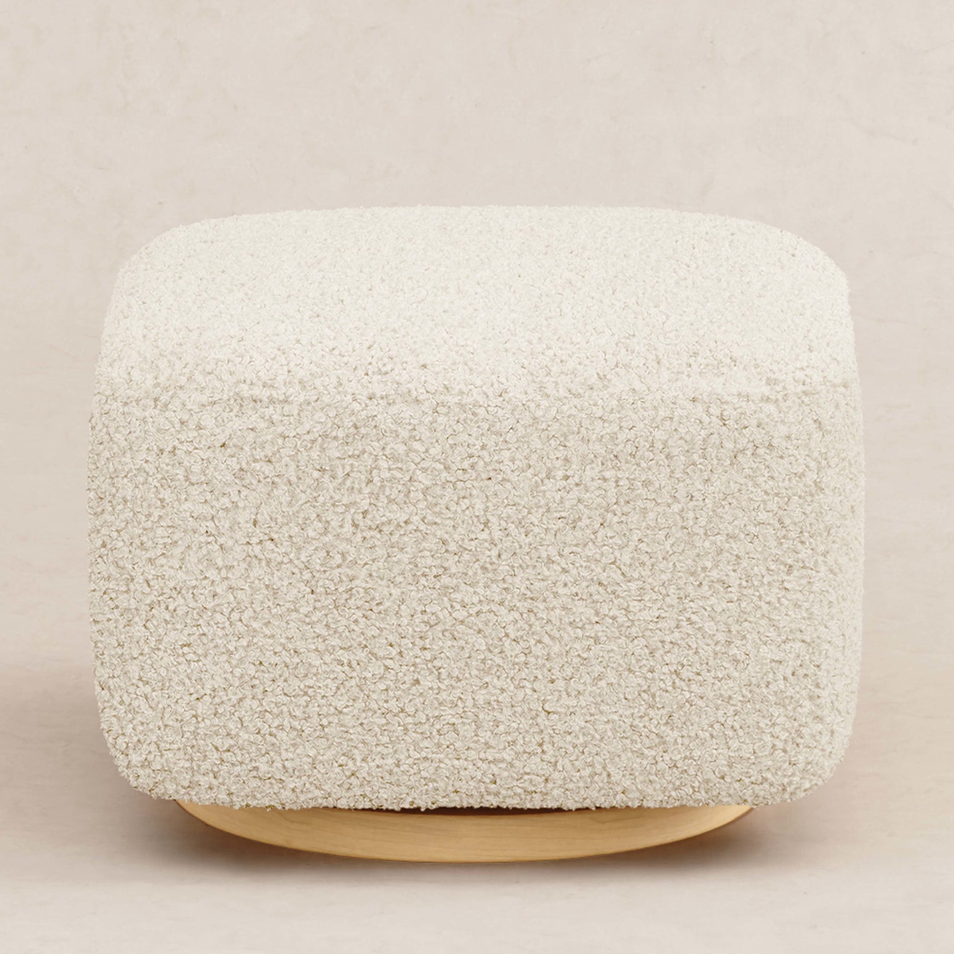 M26385ATLB,Kiwi Gliding Ottoman in Almond Teddy Loop w/ Light Wood Base