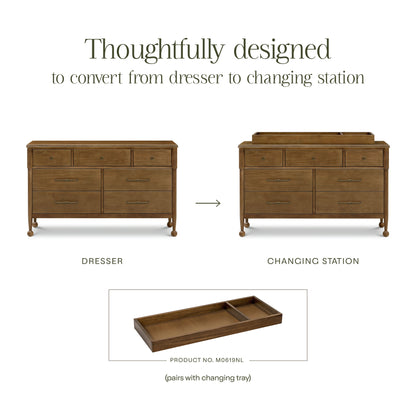 M31416NL,Alouette 7-Drawer Assembled Dresser in Natural Walnut