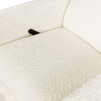 M20977CMSG,Cali Flange Gliding Swivel Recliner in Cream Shearling