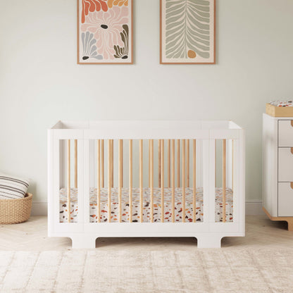 M23401WN,Yuzu 8-in-1 Convertible Crib w/All-Stages Conversion Kits in White/Natural
