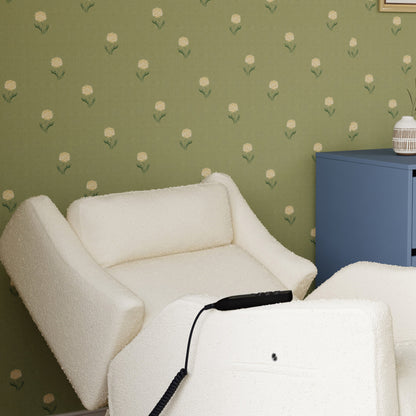 M11283PWB,Kiwi Deluxe Power Glider Recliner w/Heat&Massage in Performance Ivory Boucle