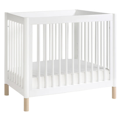 M12998WNX,Gelato 4-in-1 Convertible Mini Crib and Twin bed in White Finish w/Washed Natural Feet