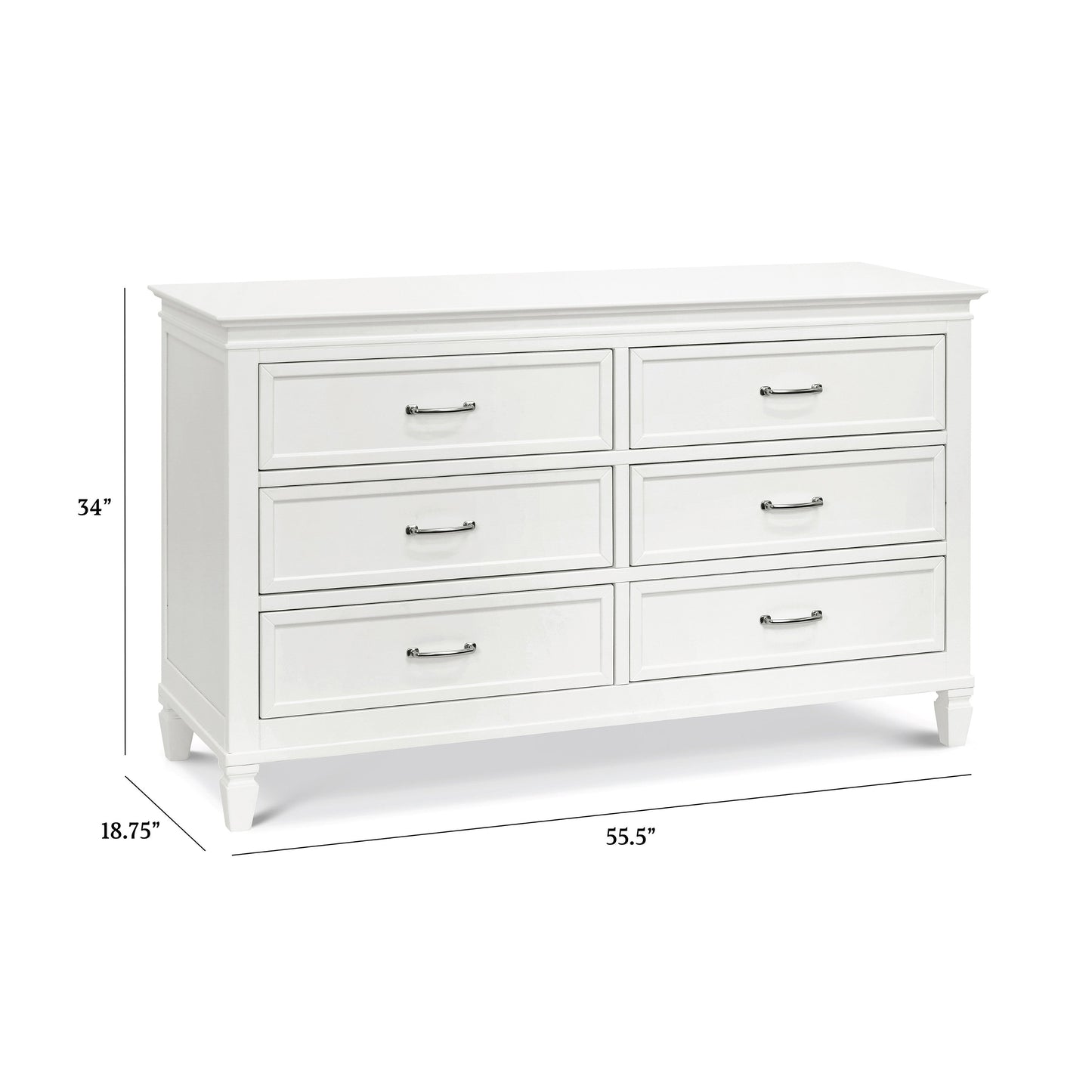 M15816RW,Darlington 6-Drawer Dresser in Warm White
