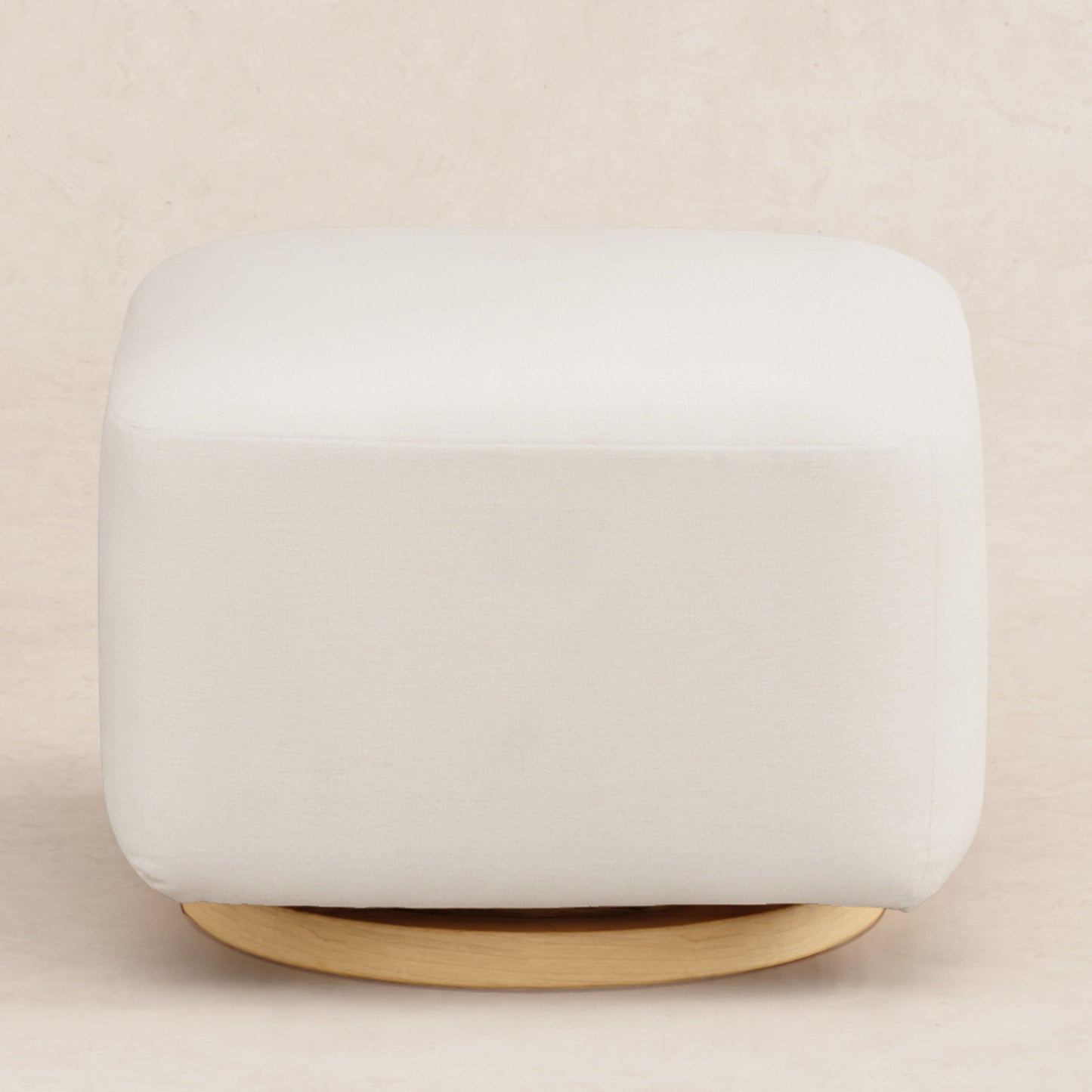 M26385PCMEWLB,Kiwi Gliding Ottoman in Performance Cream Eco-Weave w/ Light Wood Base