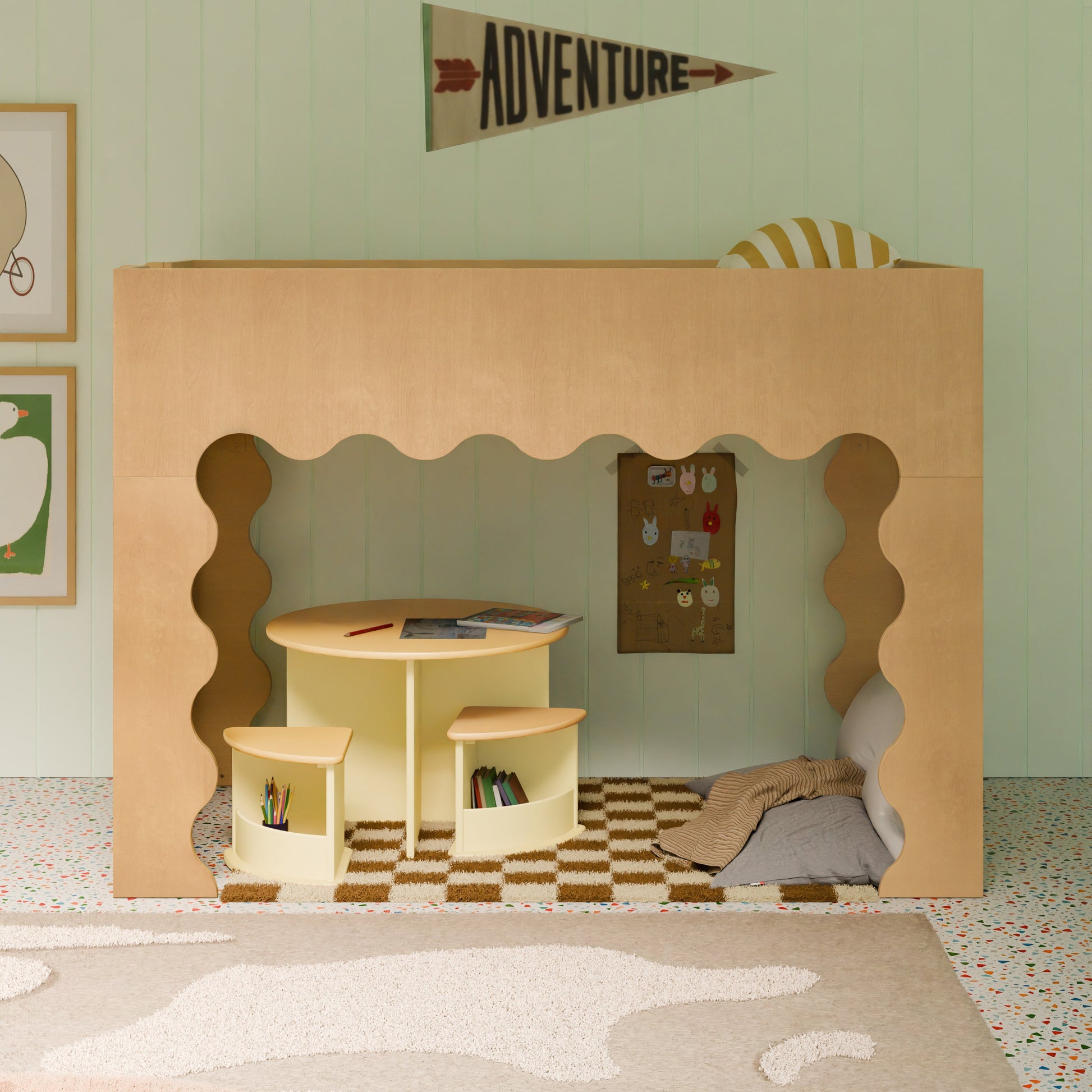 M31720PYHY,Nessa Nesting Play Table in Pale Yellow and Honey