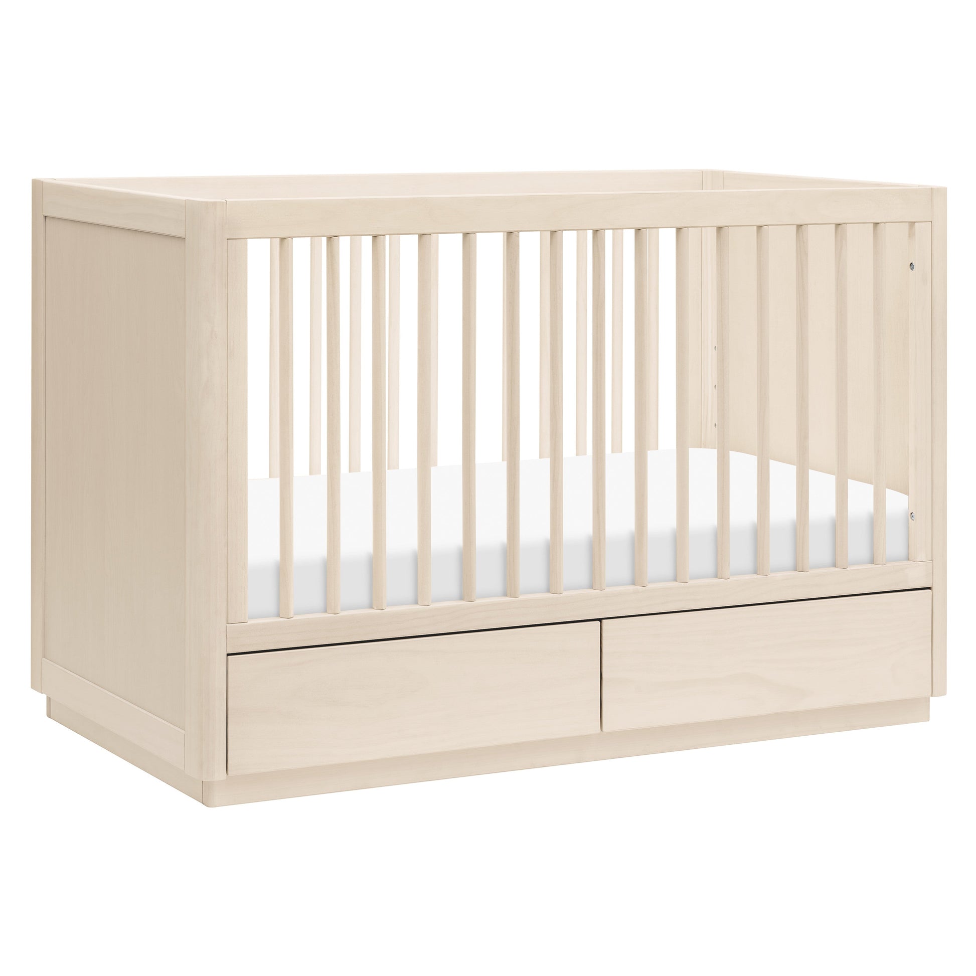 M21601NX,Bento 3-in-1 Convertible Storage Crib w/Toddler Bed Conversion Kit in Washed Natural
