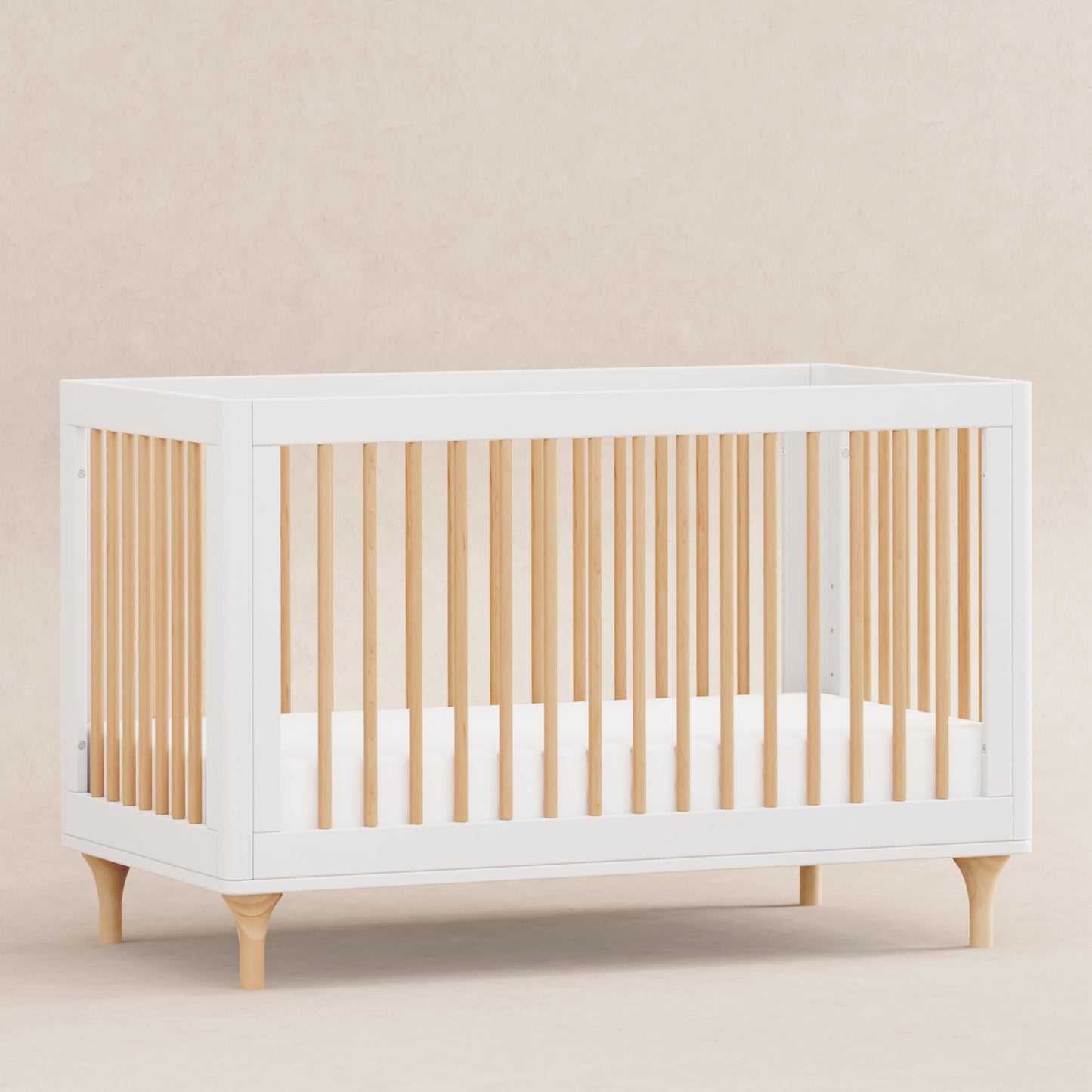 M9001WN,Lolly 3-in-1 Convertible Crib w/Toddler Bed Conversion Kit in White/Natural