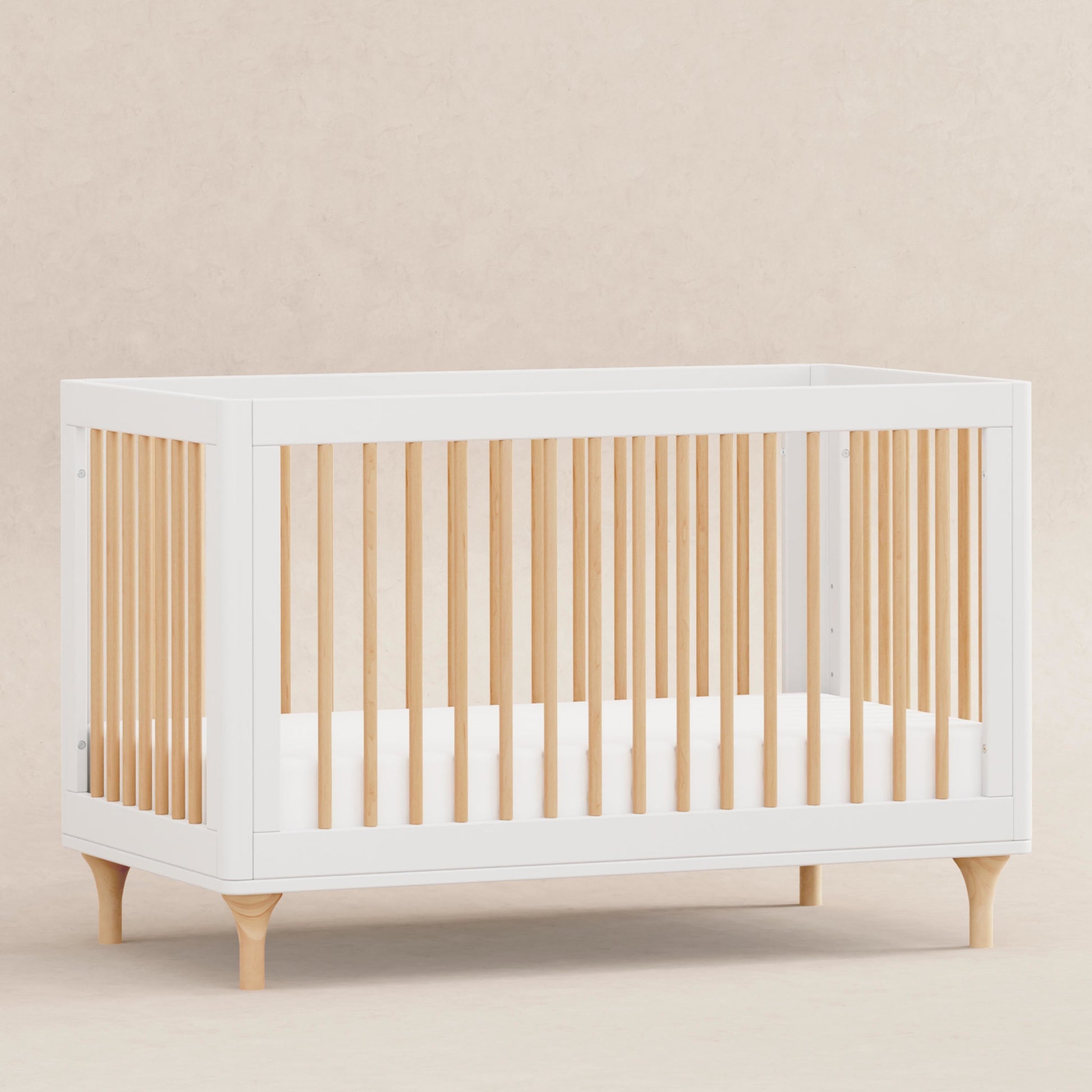 M9001WN,Lolly 3-in-1 Convertible Crib w/Toddler Bed Conversion Kit in White/Natural