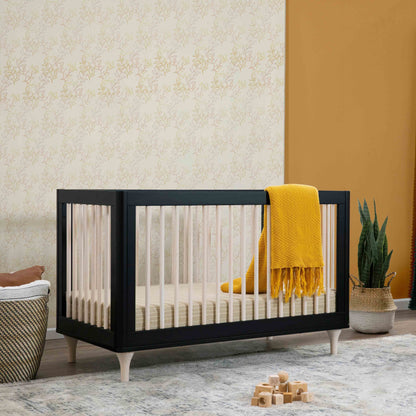 M9001BNX,Lolly 3-in-1 Convertible Crib w/Toddler Bed Conversion in Black/WashedNatural