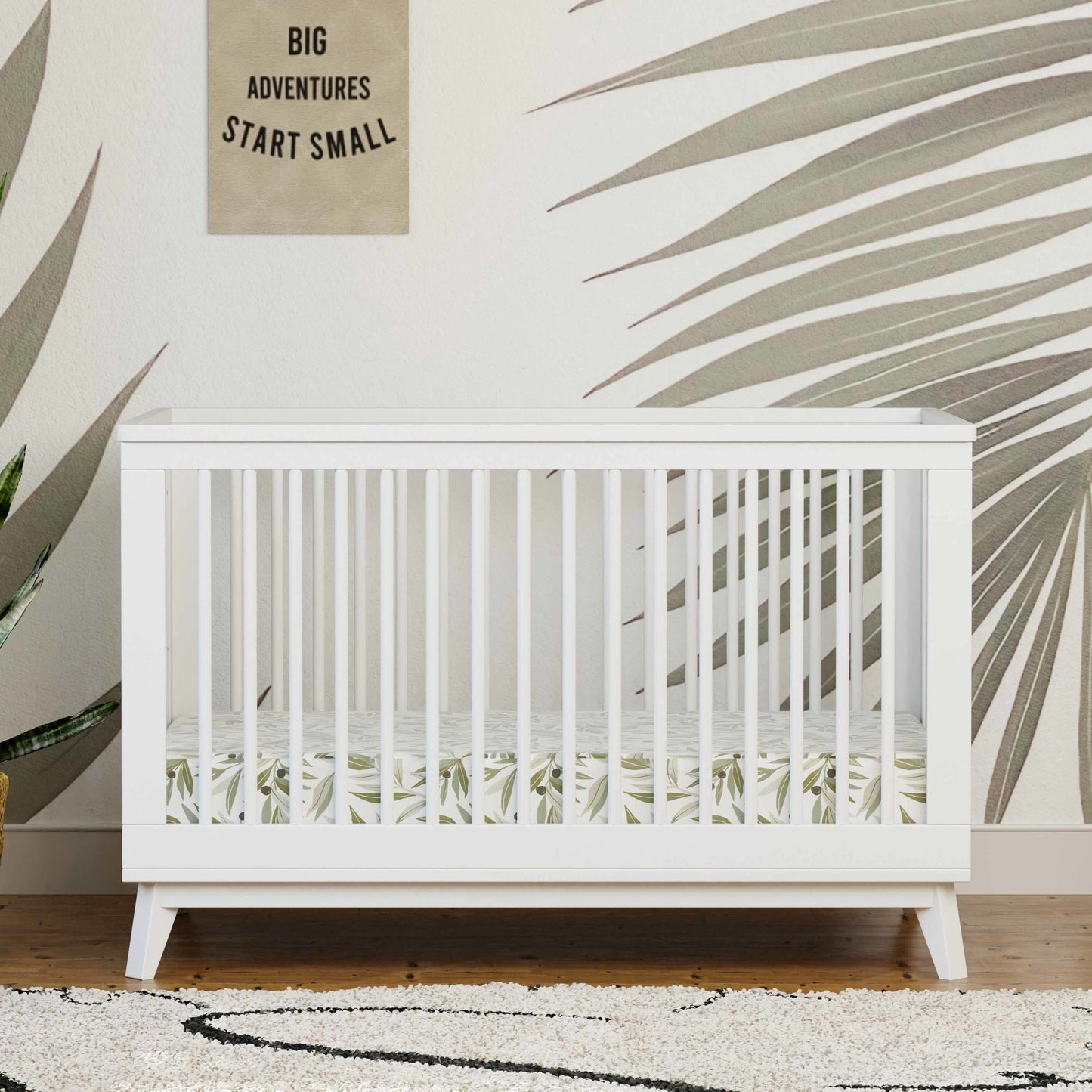 M5801W,Scoot 3-in-1 Convertible Crib w/Toddler Bed Conversion Kit in White