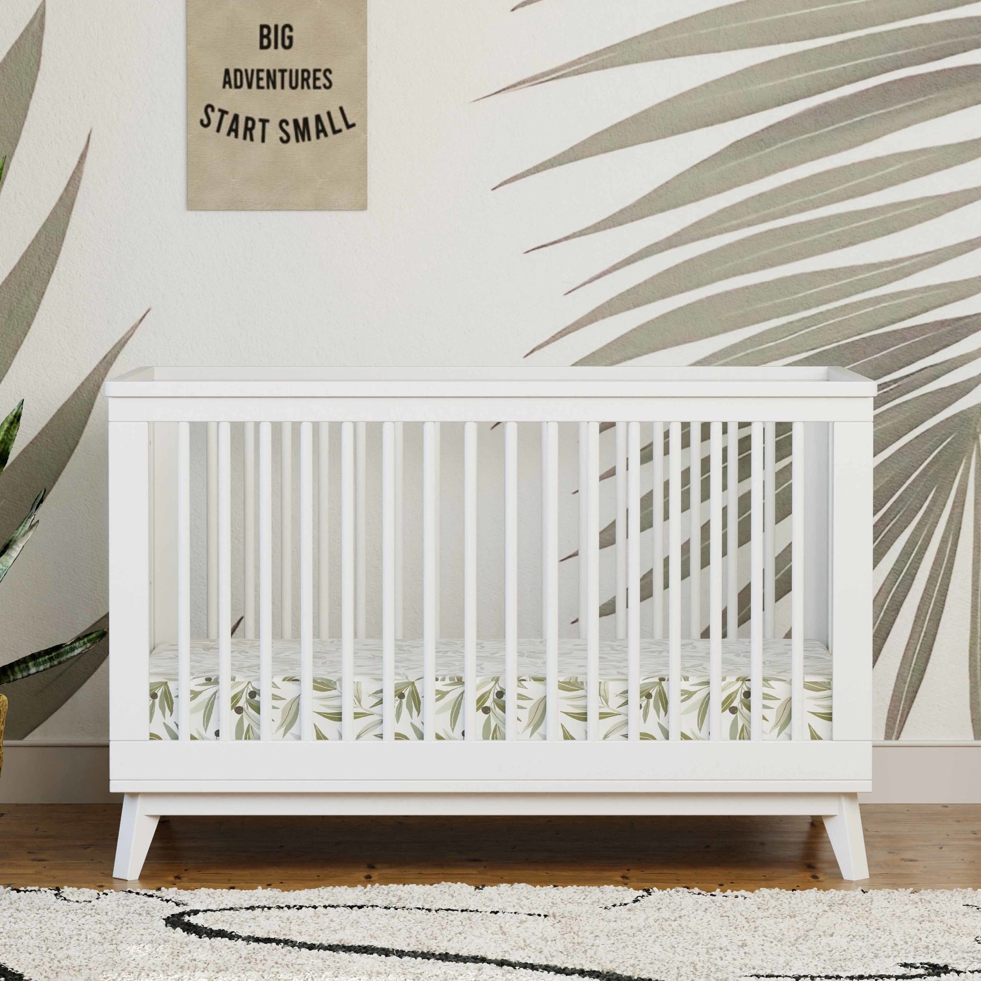 M5801W,Scoot 3-in-1 Convertible Crib w/Toddler Bed Conversion Kit in White