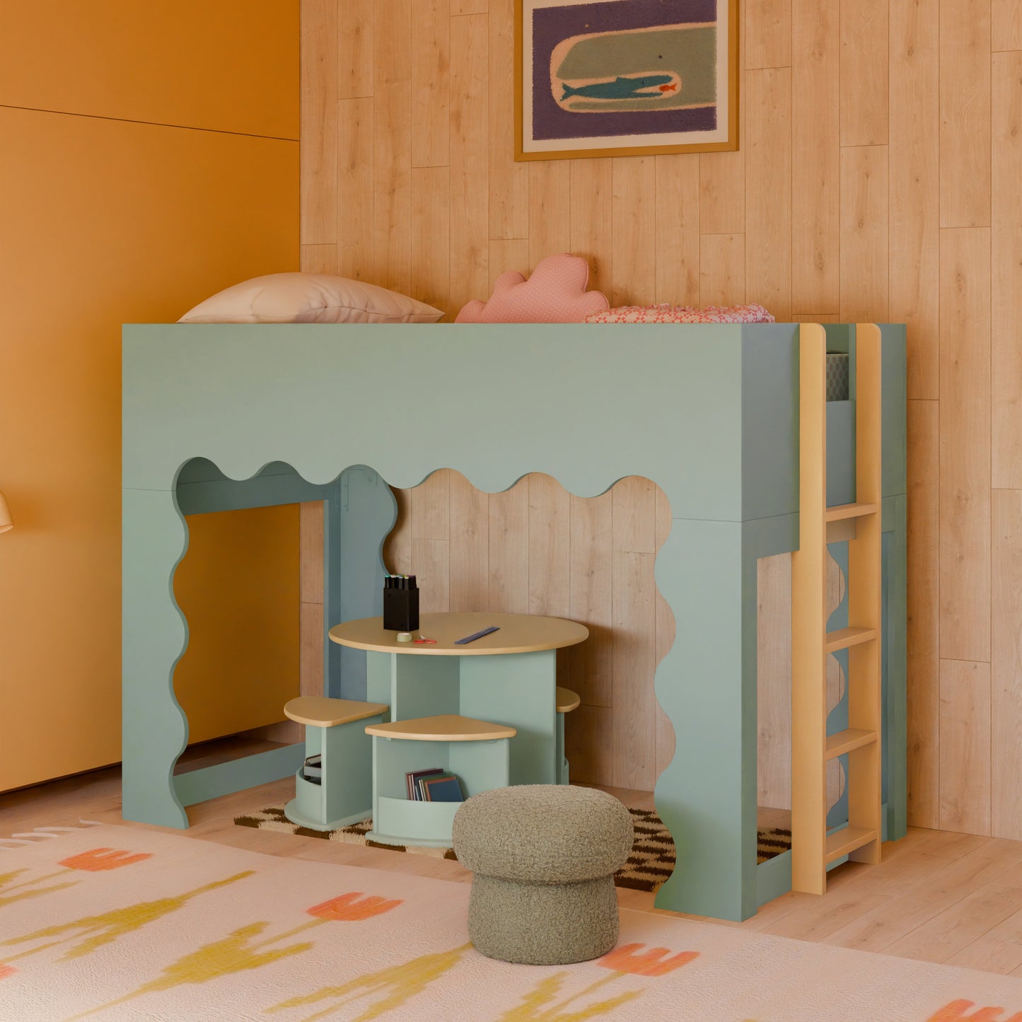 M31720LSHY,Nessa Nesting Play Table in Light Sage and Honey
