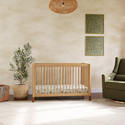 M12901HYVTL,Gelato 4-in-1 Convertible Crib w/Toddler Bed Kit in Honey/Vegan Tan Leather Feet