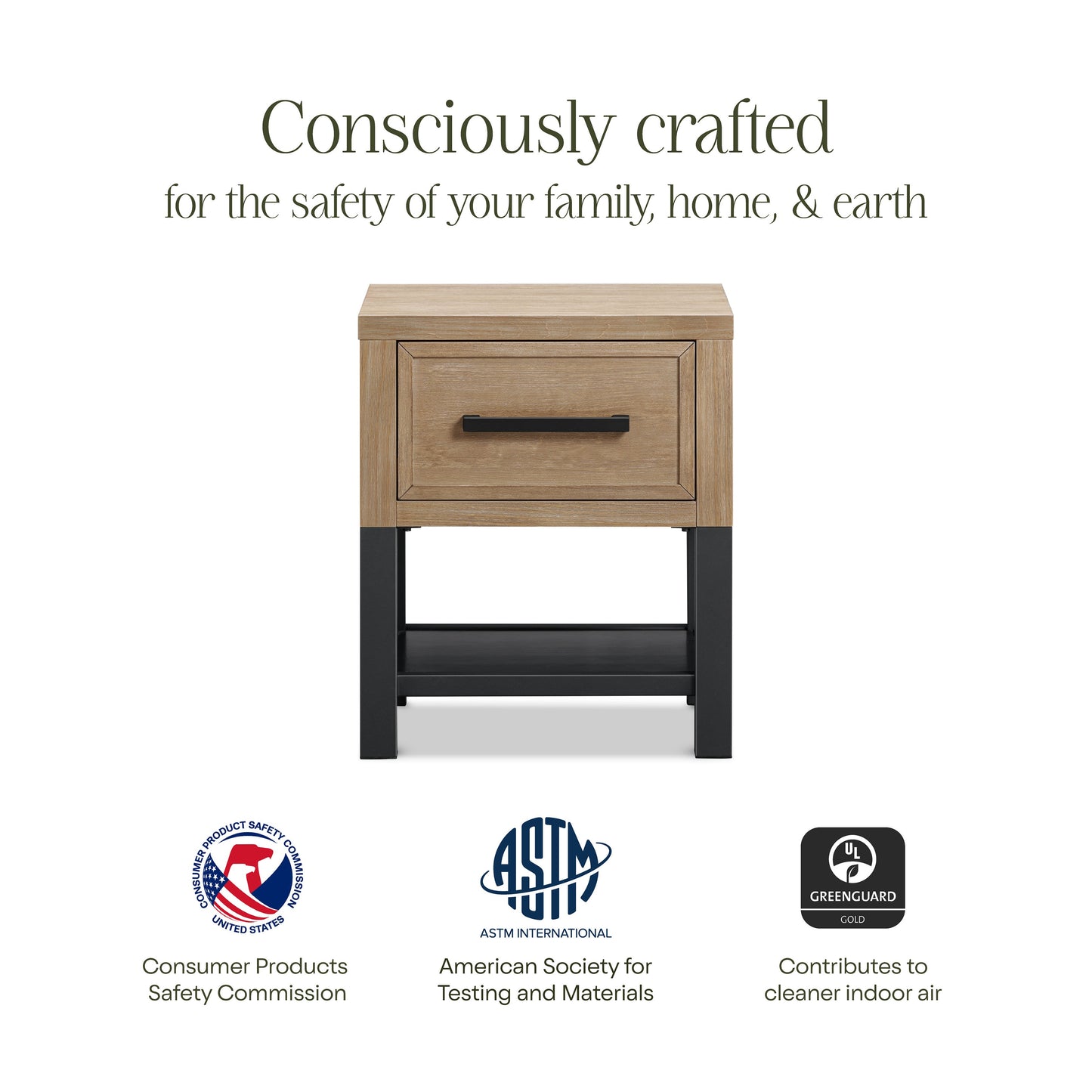 B25860DF,Newbern Nightstand  Assembled in Driftwood